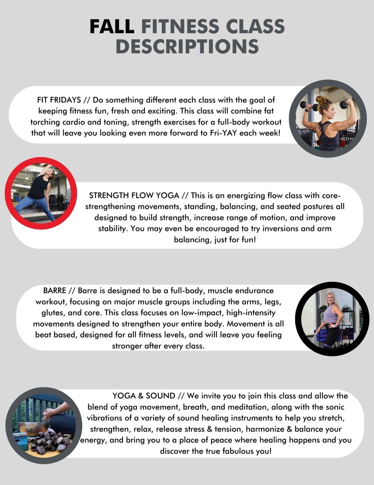 Class Descriptions | Centennial Centre